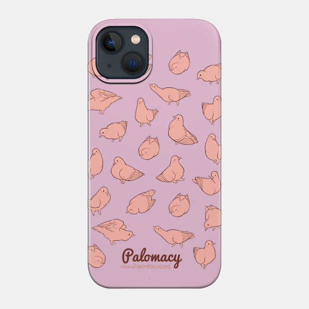 Poofy Pigeons (peach) - Pigeons - Phone Case