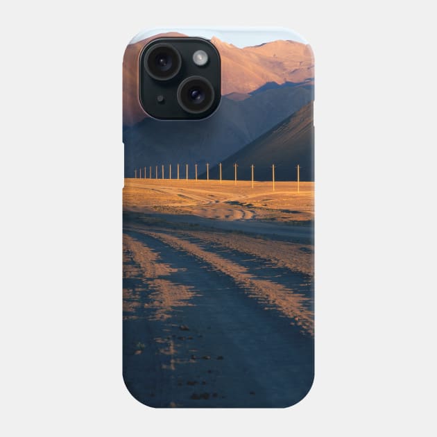 Evening landscape, mountain road Phone Case by Pacesyte