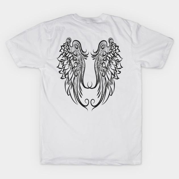 t shirt with angel wings on back