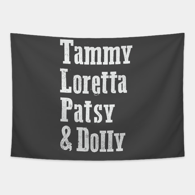 Tammy, Loretta, Patsy, & Dolly Tapestry by FontfulDesigns