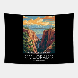 A Vintage Travel Illustration of the Royal Gorge Bridge - Colorado - US Tapestry
