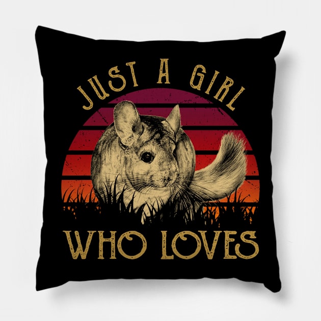 Just A Girl Who Loves Chinchilla Love, Stylish Tee for Small Pet Lovers Pillow by Beetle Golf