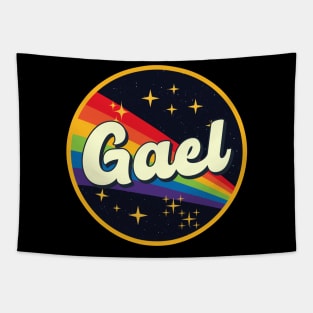 Gael // Rainbow In Space Vintage Style Tapestry