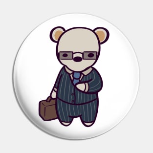 Polar Bear Businessman Pin