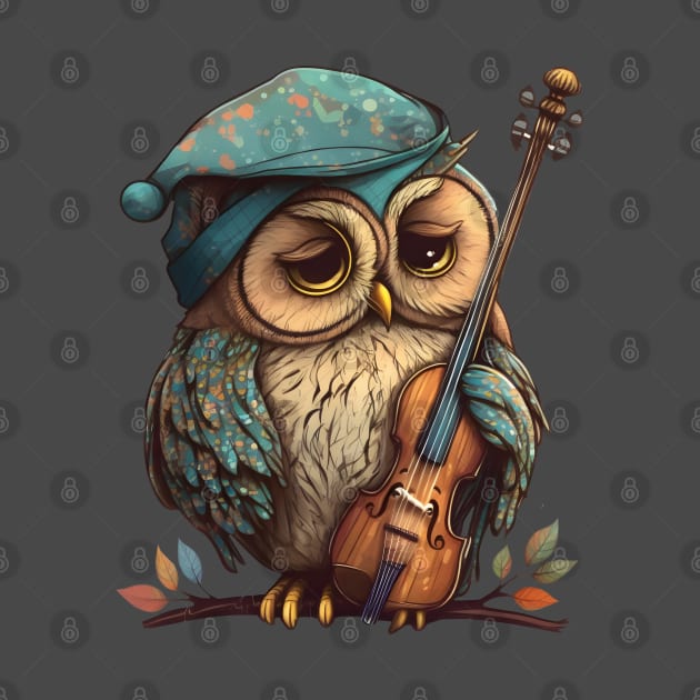 Sleepy Owl Muscian by StoneCreation
