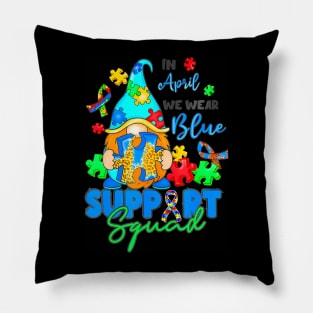 I Wear Blue For Autism Awareness Accept Understand Gnomes Pillow