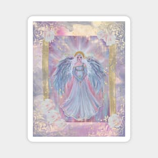 Angel art with digital elements by Renee Lavoie Magnet