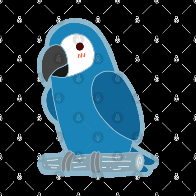 Cute Parrot - Blue & White by vpessagno