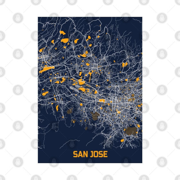 San Jose - Califonia Bluefresh City Map by tienstencil