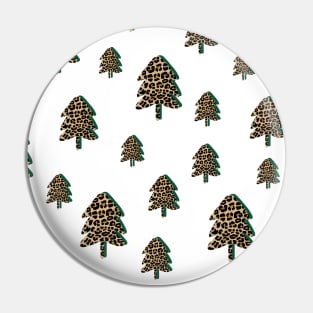 Leopard Print Christmas Tree Pattern Pin