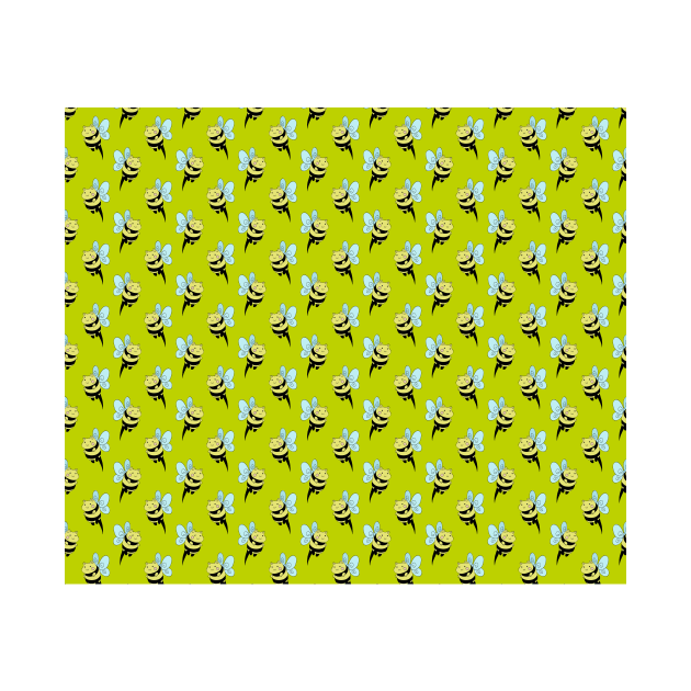 Bee Cat Lime Green Pattern by saradaboru