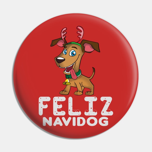 Feliz Navidog Pin by Mysticalart