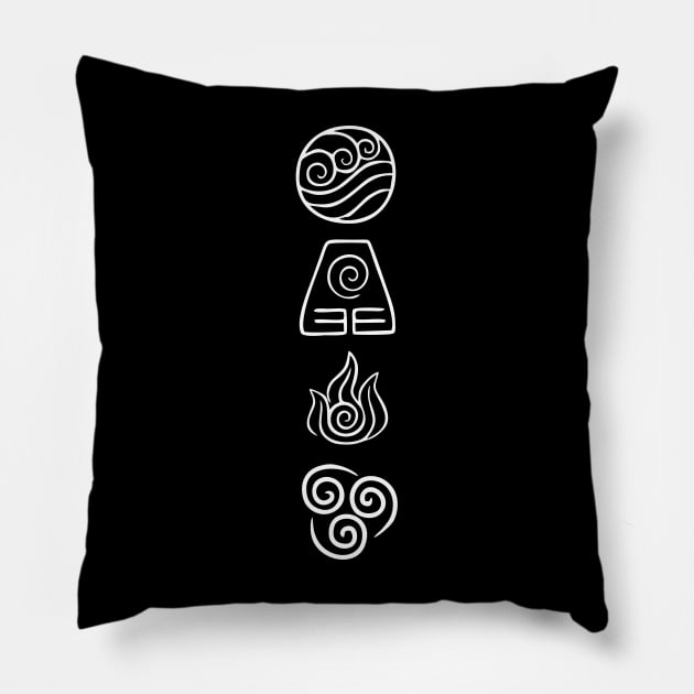 Avatar - The Four Elements Pillow by zadaID