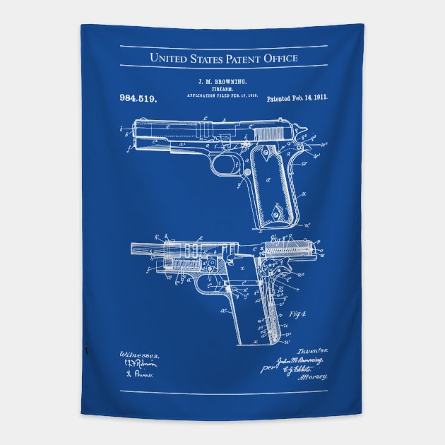 US Patent - Browning M1911 Tapestry by Taylor'd Designs