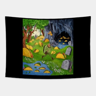 watercolor taco graveyard fishing Tapestry