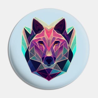 Colorful wolf geometric in hand drawn style Pin