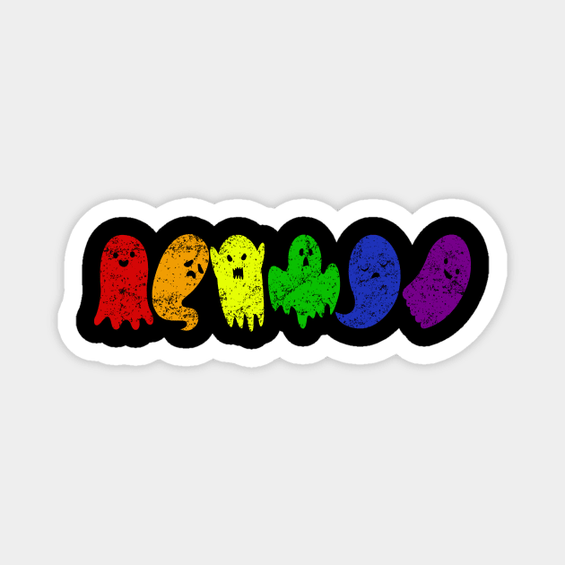 Funny Gay Ghost Halloween LGBT Rainbow Gay Pride Halloween Costume Magnet by cytoplastmaximume