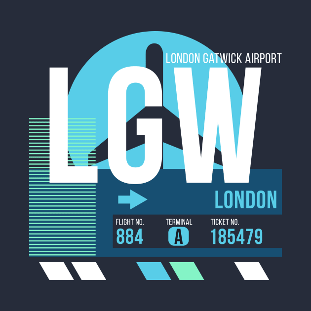 London Gatwick (LGW) Airport // Sunset Baggage Tag by Now Boarding