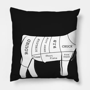 Butcher Cut Show Steer Silhouette  - NOT FOR RESALE WITHOUT PERMISSION Pillow