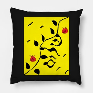 Shalom on The Vine in Black and Yellow Pillow