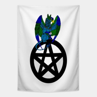 Magical Griffon on a Pentacle Tapestry