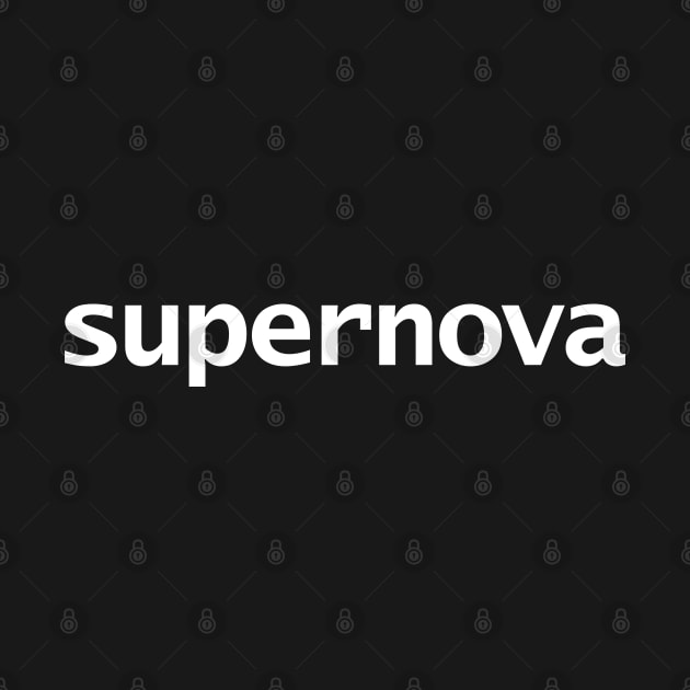 Supernova Minimal Star Typography White Text by ellenhenryart