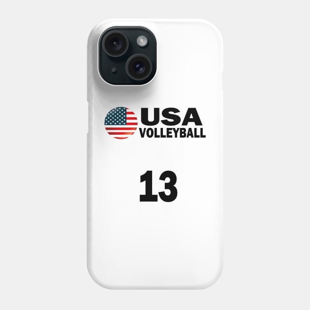 USA Volleyball #13 T-shirt Design Phone Case by werdanepo