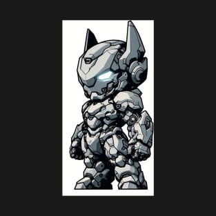 Chibi Neko Mecha Grey T-Shirt