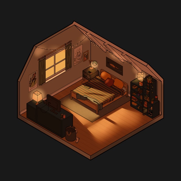 Nick Nelson - Heartstopper - isometric bedroom by daddymactinus