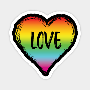 LGBT Love Heart Rainbow Magnet