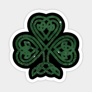 St Patricks Glitter Effect Clover Magnet