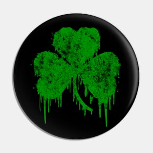 St. Patrick's Day Shamrock Grafitti Pin