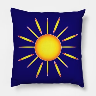 Yellow-Red Sun vector Pillow