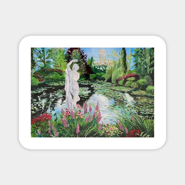 Monet's Garden with a Parisian Bather Magnet by KirstenAngelArt