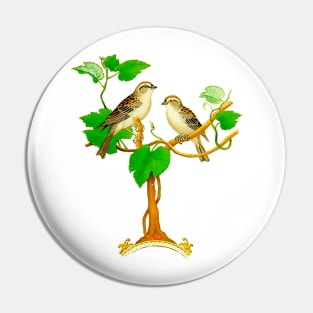 Birds on the tree branch Pin