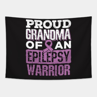 Epilepsy Awareness Shirt - Proud Grandma of Epilepsy Warrior Tapestry