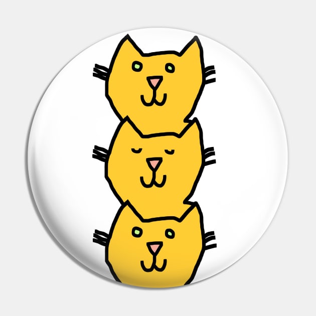 Minimal Yellow Cat Stack Pin by ellenhenryart