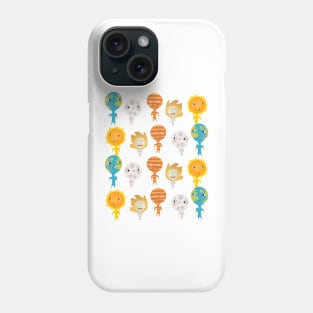 Sun, earth and moon Phone Case