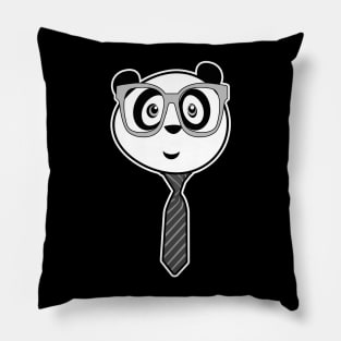 Panda Nerd - Black and White Pillow