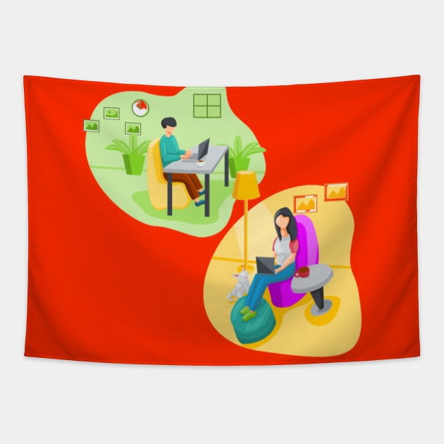 Make Money On Internet Tapestry by Artistic Design