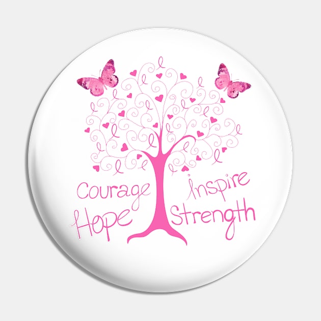 Cancer Living Tree Pin by MonarchGraphics