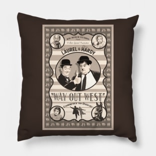 Laurel & Hardy - Way Out West (Sepia) Pillow