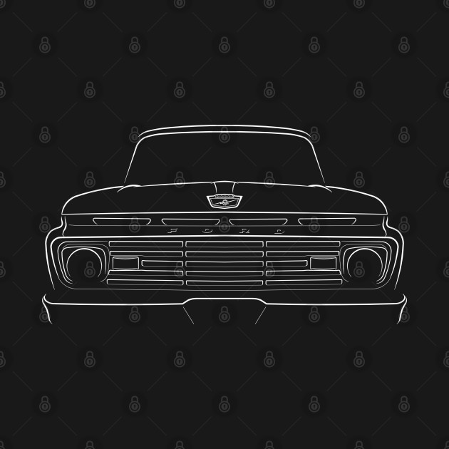 front/profile - 1963 Ford F-100 - stencil, white by mal_photography