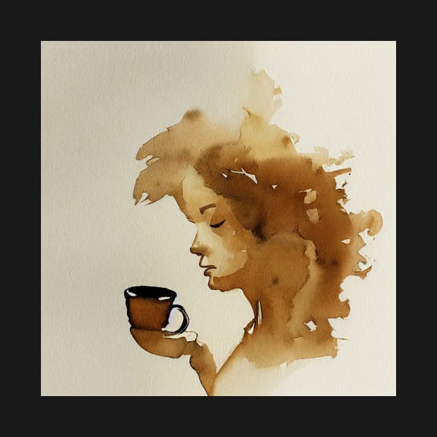 Woman drinking coffee by fistikci