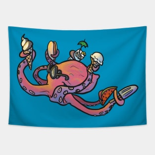 Beachin Summer Octopus Tapestry