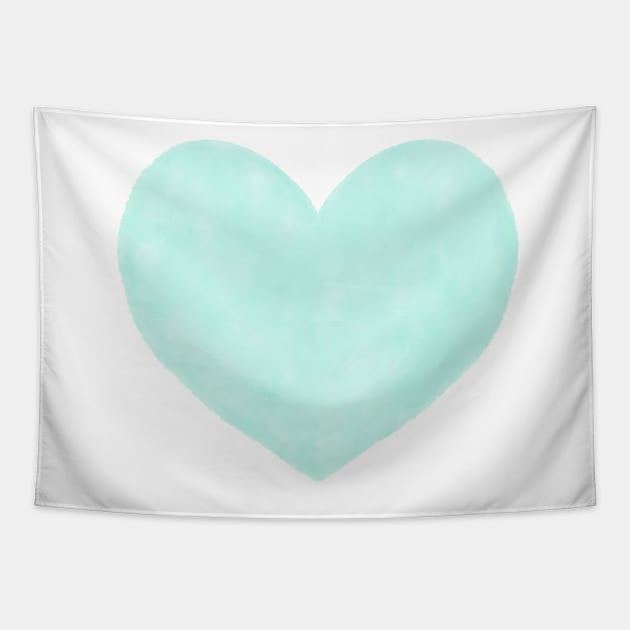 Watercolor Hearts - Mint Green Palette Tapestry by AmyBrinkman