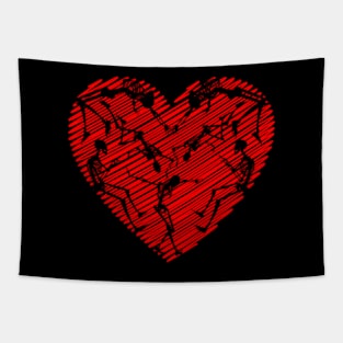 Love Bones Red Tapestry