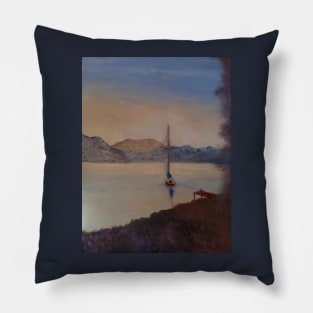 An affair to remember 2 oil painting by Tabitha Kremesec Pillow