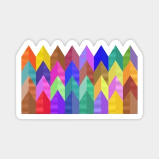 3d Vertical Colorful Chevron Pattern Magnet