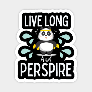 Live Long and Perspire Exercise Gym Panda Magnet